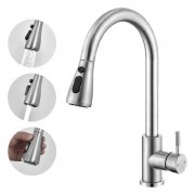 HOMELODY Edelstahl K&uuml;chenarmatur mit Ausziehdusche f&uuml;r 29,99&euro;