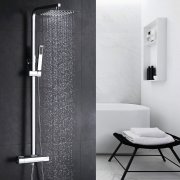 Homelody Thermostat Duschsystem-Regendusche Eckig