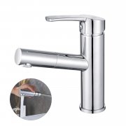 Homelody Wasserhahn Bad Armatur mit ausziehbarem Brause f&uuml;r Waschtisch