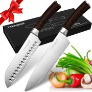 Homgeek Messerset 2-teilg mit Santokumesser und K&uuml;chenmesser