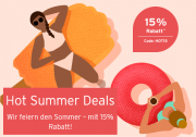 Hot Summer Deals mit 15% Rabatt auf ausgew&auml;hlte Themenwelten & Kaffeemaschinen bei Tchibo