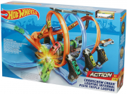 Hot Wheels FTB65 - Action Korkenzieher Crash Trackset und Rennbahn