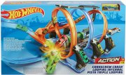 Hot Wheels FTB65 Action Korkenzieher Crash Trackset und Rennbahn mit 3 Loopings