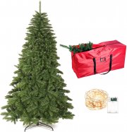 HOTOOLME 1,80 Meter k&uuml;nstlicher Weihnachtsbaum mit 20 Meter LED-Lichterkette und Baumst&auml;nder