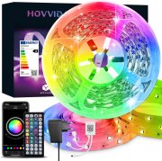HOVVIDA 15 Meter RGB LED Streifen mit Musiksynchronisierung, App und Fernbedienung