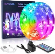HOVVIDA 2 x 15 Meter RGB LED Streifen mit Musikmodus, APP Steuerung und Fernbedienung