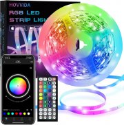 HOVVIDA 5 Meter RGB LED Streifen mit Musikmodus, APP und Fernbedienung