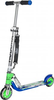 HUDORA Big Wheel Scooter 125 mm, Kinder Scooter - Kinder Roller, blau/gr&uuml;n, 14753 