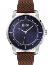 HUGO 1530100 Herren Analog Quartz Armbanduhr mit Lederarmband