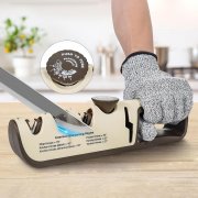 I-SHUNFA 4 in 1 Manueller 6 Stufen Profi Messer- und Scherenschleifer inkl. Handschuh