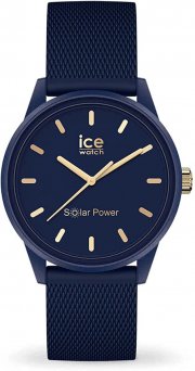 Ice-Watch 018744 ICE Solar Power Marine Gold Mesh Damenuhr mit Silikonarmband