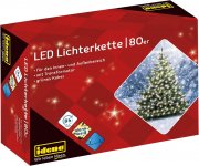 Idena 8325058 - LED Lichterkette mit 80 LEDs ca. 15,9 m lang f&uuml;r Innen & Au&szlig;en