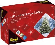 Idena 8325066 LED Lichterkette mit 200 LED warmwei&szlig; ca. 27,9 m lang f&uuml;r Innen- und Au&szlig;enbereich