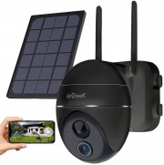 ieGeek Full HD WLAN IP &Uuml;berwachungskamera mit Bewegungsmelder, 2-Wege-Audio inkl. Solarpanel 