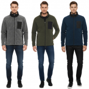 Indicode Wilmot Herren Fleece-Jacke mit Stehkragen und Brusttasche in 3 Farben