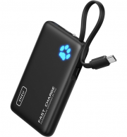 INIU 20W 10000mAh PD3.0 QC4.0 PowerBank mit Integriertem USB-C Kabel