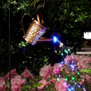 Insoiis Vintage Deko Gie&szlig;kanne mit Solar Lichterkette