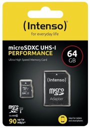 Intenso Performance microSD 64GB Speicherkarte mit Adapter