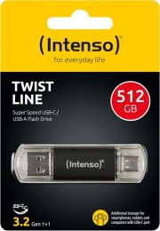 Intenso Twist Line Dual USB 3.2 Gen 1x1, USB-C und USB-A 512 GB Stick