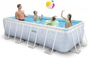 Intex Chevron 400x200x100cm Pool Set inklusive Filterpumpe und Sicherheitsleiter