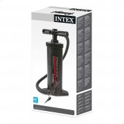 Intex Double Quick 3 S Hand Pumpe - Luftpumpe - 37 cm - Mit 3 D&uuml;senaufs&auml;tze, Schwarz