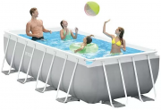 Intex Frame Pool Set Prism Quadra 400 x 200 x 100cm 6.836 Liter Pool mit Leiter und Filteranlage