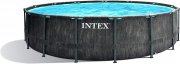 Intex Premium Frame Pool Set Prism Greywood &Oslash; 457 x 122cm mit Kartuschen-Filteranlage