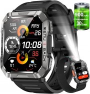 IOWODO Milit&auml;r Smartwatch und Fitness-Tracker mit 100+ Sportmodi f&uuml;r Android und iOS