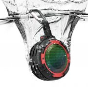 J Elektro Bluetooth Lautsprecher mit 4 LED-Lichtmodi und Fahrradhalterung
