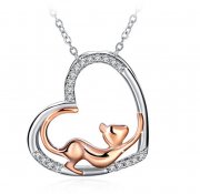 J.Ros&eacute;e Damen Halskette mit Katzen Anh&auml;nger aus Zirkonia 925er Sterling Silber f&uuml;r 8,87 Euro 