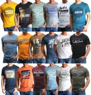Jack and Jones Herren T-Shirts Regular Slim Fit Rundhals Print