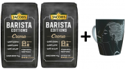 JACOBS Kaffeebohnen Barista Editions Crema 2 kg Bohnen + 1 Jacobs Barista-Becher