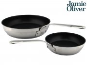 Jamie Oliver Edelstahl-Bratpfannenset &Oslash; 24 und 28 cm