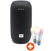 JBL Link Portable Bluetooth Speaker mit Sprachsteuerung + 2 St&uuml;ck WiZ E27 White & Color LED Lampen