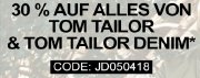 Jeans-Direct: 30% Extra-Rabatt auf Tom Tailor & Tom Tailor Denim