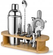 Jeebuu 12-teiliges Edelstahl Cocktail Shaker Set mit St&auml;nder