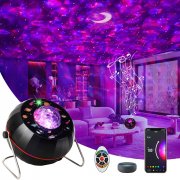 JESALETON Smart Galaxy-Lichtprojektor Kompatibel mit Alexa und Google mit Bluetooth-Lautsprecher