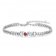 Jeweidea Namensarmband mit Kubanerkette & Geburtsstein f&uuml;r nur 9,49&euro;
