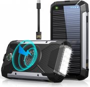 Jinepin 26800mAh Solar Power Bank mit mit 4 Ausg&auml;nge und Wireless Ladung