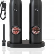JOQINEER Elektrisches Salz- und Pfefferm&uuml;hlen-Set mit USB-Ladestation