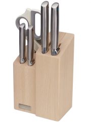 Joseph Joseph Elevate Fusion Messer- und Scheren-Set mit Buchenholzblock 5-teilig