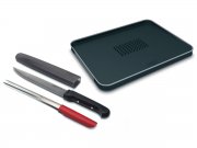 Joseph Joseph Fleischschneideset mit Schneidebrett, Fleischgabel und Messer