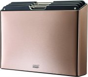 Joseph Joseph Folio Steel 4-teiliges farbcodiertes Schneidebrett-Set Ros&eacute;gold/Edelstahl
