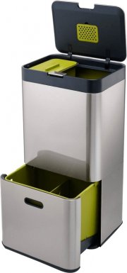 Joseph Joseph IntelligentWaste Totem 60 Liter Edelstahl Multifunktions Abfallbeh&auml;lter
