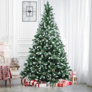 JRRJ 2,20 Meter K&uuml;nstlicher Weihnachtsbaum mit Schnee inkl Metall Christbaum St&auml;nder