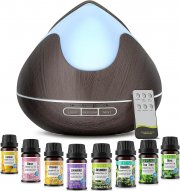 JRXH 500ml 14 Farben LED Aroma Diffuser mit Fernbedienung inkl. 8 &Auml;therische &Ouml;le