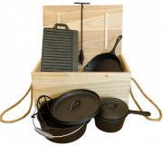 J&uuml;rgen Westerholt Dutch Oven Gusseisen Koch- und Grillset 7-teilig