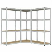 Juskys 3er Metall Regalsystem Easy mit 1 Eckregal & 2 Lagerregale
