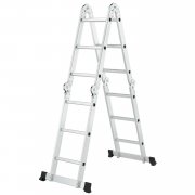 Juskys Aluminium Multifunktionsleiter 3x4 Stufen - 3,6 m Gesamtl&auml;nge