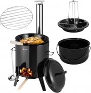 Juskys Outdoor Gulaschkanone mit 17 Liter Kessel und 8 Liter Pfanne